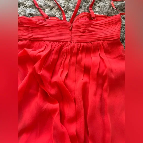 BCBGMaxAzria Vibrant Red 100% Silk Maxi Dress – Size 0 - Picture 9 of 16